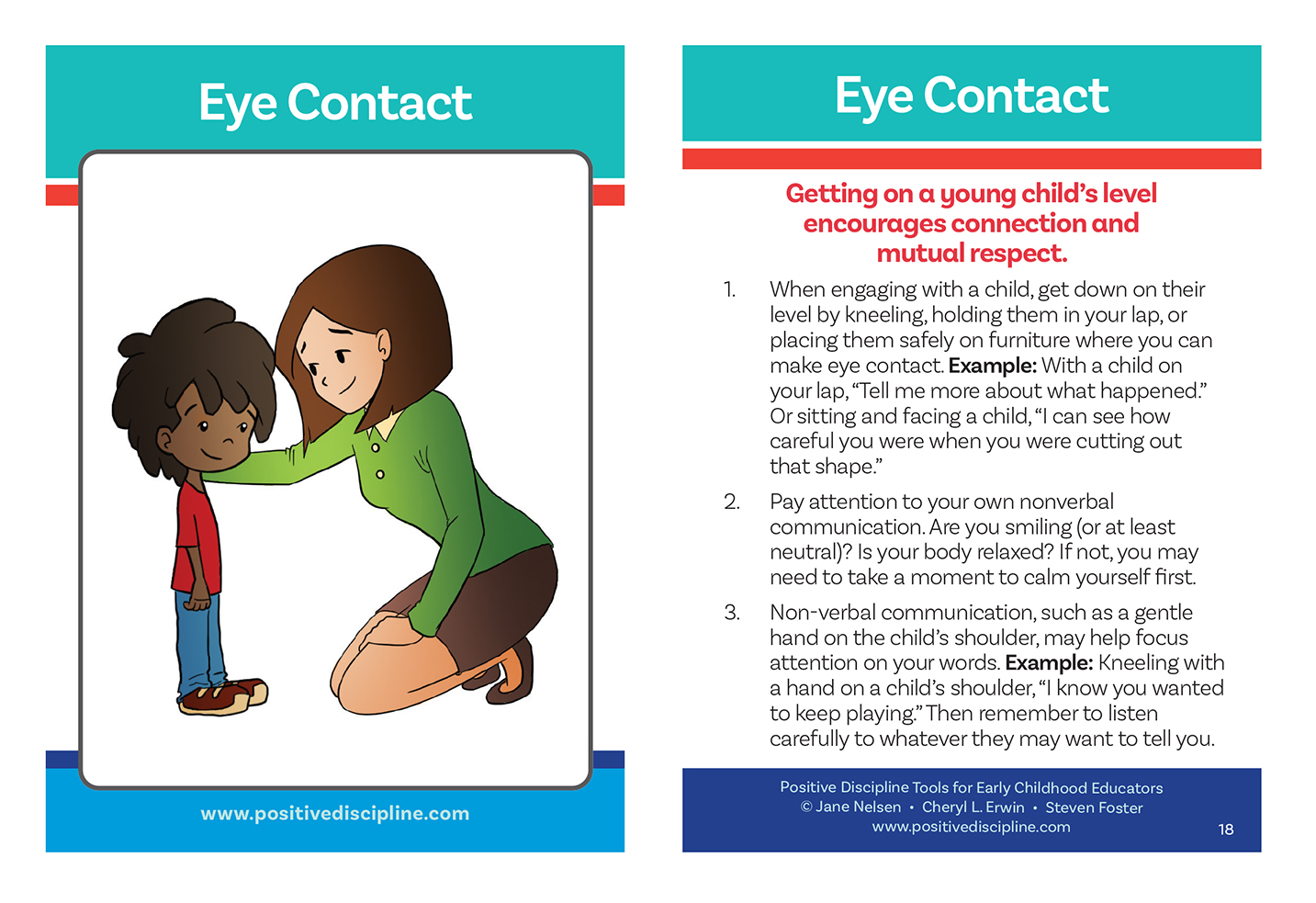 Early Childhood Educator Sample Tool Card